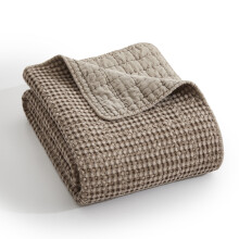Levtex Home vaffeltæppe kakaofarvet bomuld 125x150 cm