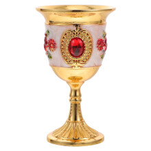 Vintage Wine Goblet Set White Zinc Alloy 4 pcs