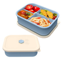 Silicone lunch box dividers with bowls for soup and salad
