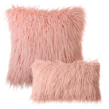 Phantoscope faux fur throw pillow 12x20 and 22x22 inches