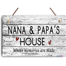 Panneau en bois vieilli « Là où se créent les souvenirs », 20 x 30 cm, décoration rustique, cadeau idéal pour les grands-parents, compatible