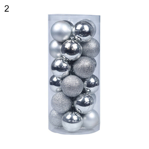 Christmas Ball Ornaments Shatterproof Blue Plastic 24 Pack