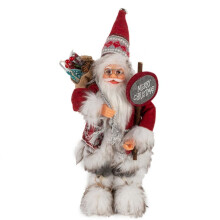 Greyghost Christmas Santa figurine white red coat with gift
