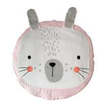 Kids rabbit rug cotton round mat 85 x 2 cm