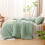 Queen Comforter Set Sage Green 3-Piece All-Season 5