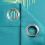 Teal Blackout Curtains with Gold Palm Pattern 52x72 in, 2 6