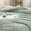 Queen Comforter Set Sage Green 3-Piece All-Season 7