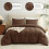 King Brown Comforter Set Quilted Down Alternative 3-Pc 2