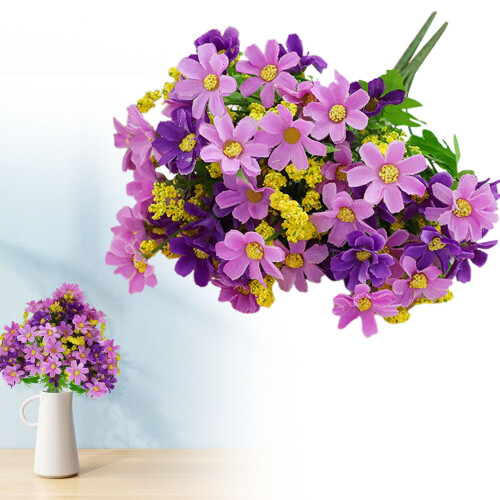 Blå UV-resistenta konstgjorda blommor utomhuspaket 1
