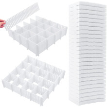 Drawer Dividers Plastic Adjustable 45 Pack White