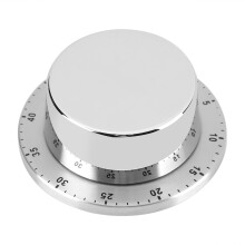Mechanical Kitchen Timer 60 Min Silver Magnetic Base