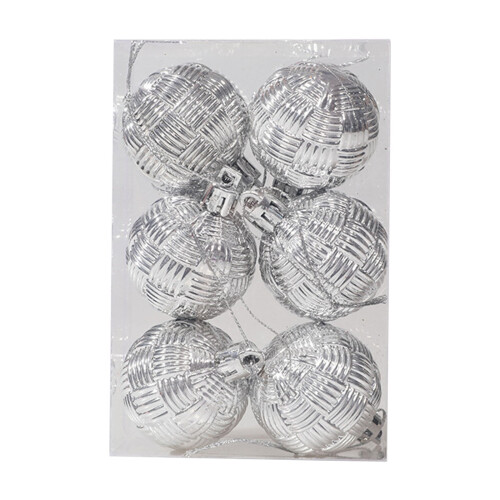 Staron mini Christmas balls ornaments silver 6 pcs