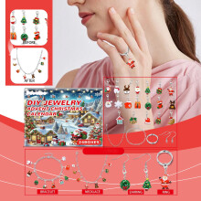 Christmas Advent Calendar Bracelet Kit 24 Days Pink