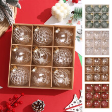 Christmas Ball Ornaments Shatterproof Red 9 Pcs