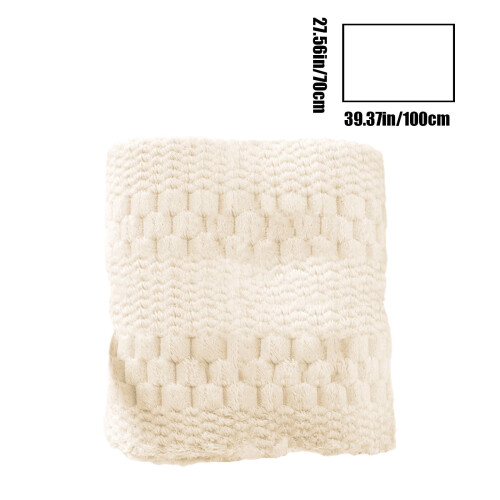 Flannel Jacquard Throw Blanket Beige 28x39 Inch 2