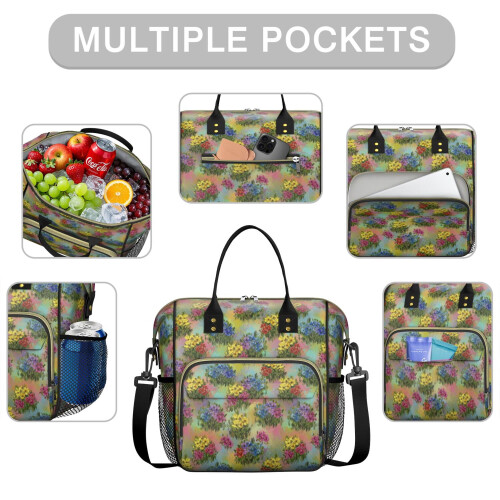 Isolierte Lunchtasche mit Blumenmuster (1 Stück) 1