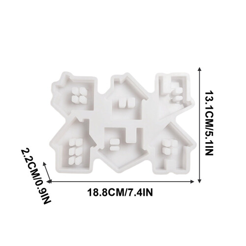 Ensemble de 6 moules en silicone en forme de maison pour bougies, 1