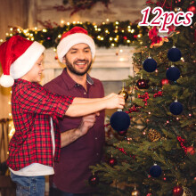 Velvet Christmas Balls Green Red 12PCS