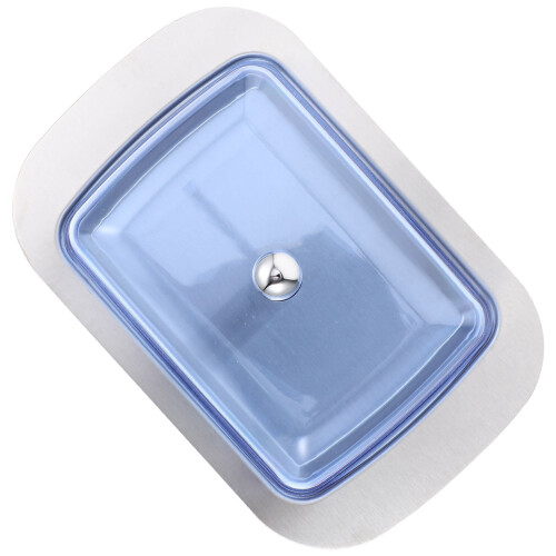 Stainless Steel Butter Dish with Plastic Lid 1 pc