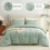 Sage Green Queen Comforter Set 3-Piece Breathable Quilted 2