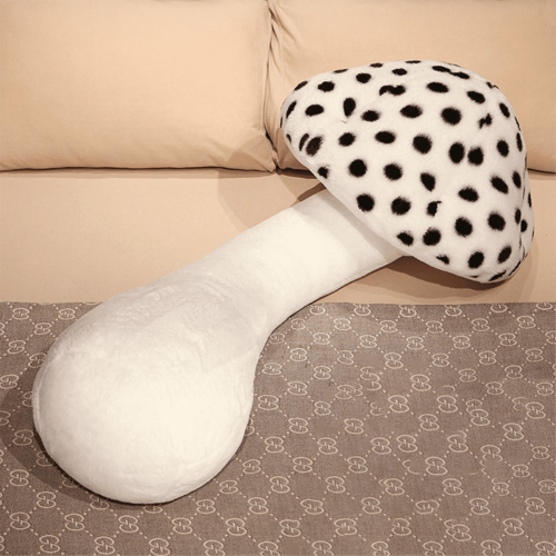 Mushroom pillow plush home decoration black 2