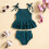 Baby girl sleeveless solid swimsuit for 3-6 months 5