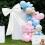 White Bow Decoration Fabric 60x27cm with 82cm Tails 5