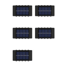 5X Solar Outdoor Wall Light Waterproof Garden Decor Lights  Down Light Wall Waterproof External Wall Washer Solar Lamp