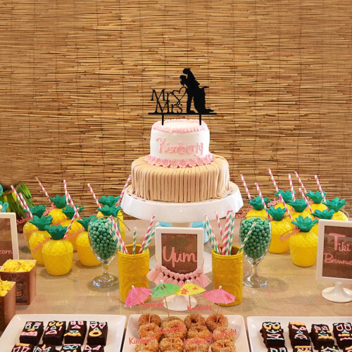Acrylic Cake Topper Black 2 pcs 2