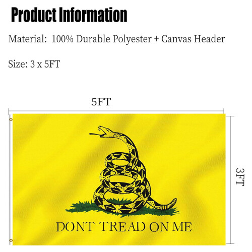 „Don't Tread On Me“-Flagge, 90 x 150 cm, strapazierfähiges Polyester 1