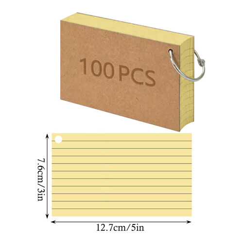 Linjede flashkort, 3 x 5 tommer, farvede, 100 stk. 2