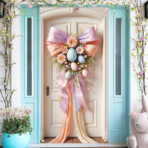 Bannière de porte Lapin de Pâques 71 x 35 pouces 1