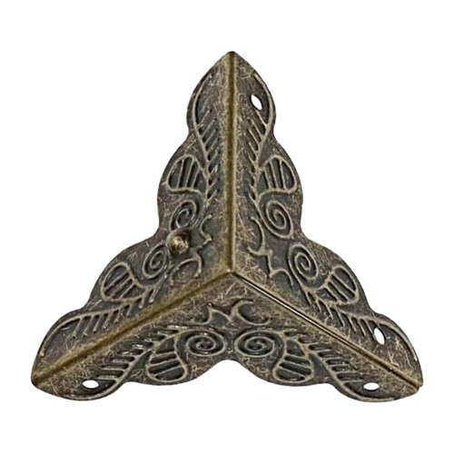 Protector de esquina triangular de bronce para muebles, 1x1 pulgada. 1