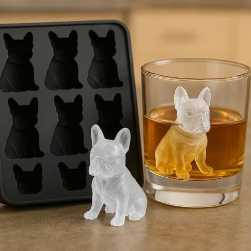 Fransk bulldog-isform3D-isbitbrett for hunder6 stk 2