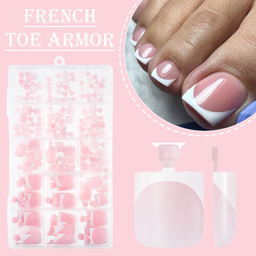 Τετράγωνο μαλακό τζελ για νύχια ποδιών French Tip Pressing 150 τεμάχια 2