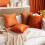 Βελούδινα Μαξιλαροθήκες Burnt Orange 18x18 ίντσες - Συσκευασία των 2 2