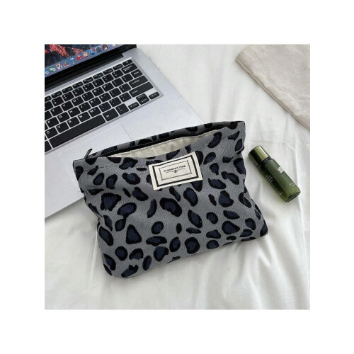 Make-uptas met luipaardprint voor dames, waterdicht, grote inhoud 2