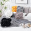 Coussin décoratif en peluche noire à nœud, 30 cm 4
