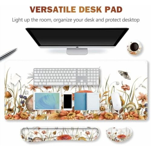 Ensemble tapis de souris et repose-poignets pour clavier gaming avec coutures 1
