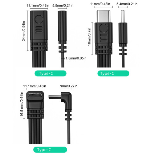 USB C til USB C adapterkabel 5–200 cm 2