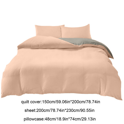 Sengetøjssæt Polyester Mikrofiber Vendbart 4-delt 2