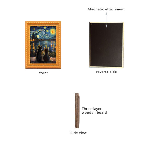 Tremagnet i håndlaget stil, 1 stk. 2