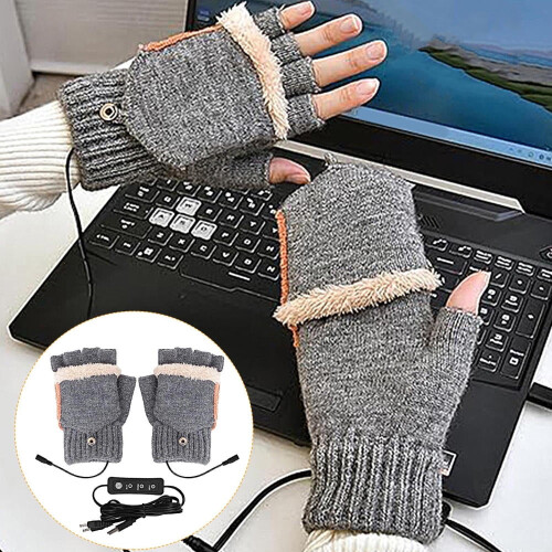 Beheizbare USB-Handschuhe, 3 Heizstufen, für ganze oder halbe Finger 2