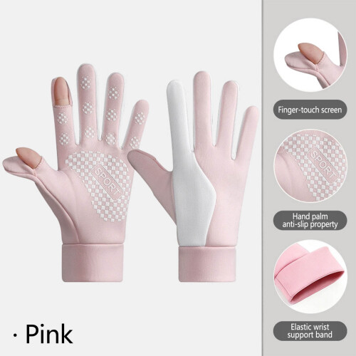 Pinke Touchscreen-Winterhandschuhe, wärmend, winddicht und wasserdicht 1