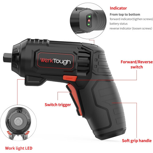Σετ ηλεκτρικού τιρμπουσόν Werktough4V με αξεσουάρ σχάρας 2