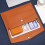 A4 Waterproof Leather File Folder with Hand Strap Orange 4