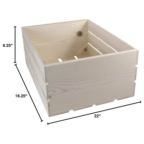 Caixa de madeira natural 22x16,25x9,25 polegadas 2