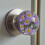 Deurknop van hars met retro bloemendesign, transparant, 1 stuk 5