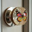 Deurknop van hars met retro bloemendesign, transparant, 1 stuk 6