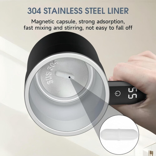 Selvrørende kaffekrus med temperaturdisplay 13oz 2